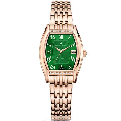 Pre-owned Christian Van Sant Women's Gemma Green Dial Watch - Cv2454