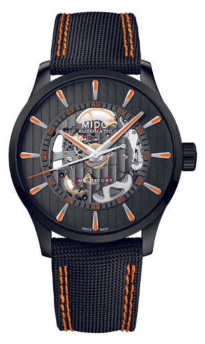 Pre-owned Mido Multifort Skeleton Vertigo Automatic Black 42mm Men's Watch M0384363705100