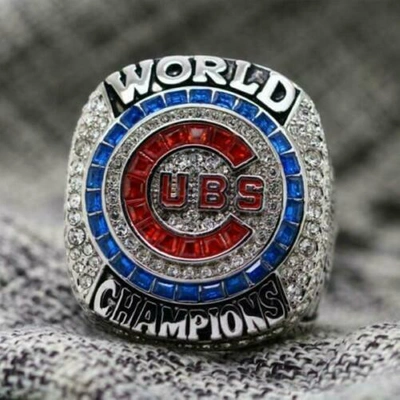 Pre-owned Luminate Jewels Special Edition Chicago Cubs World Series Solid 935 Argentium Silver Ring (2016) In White