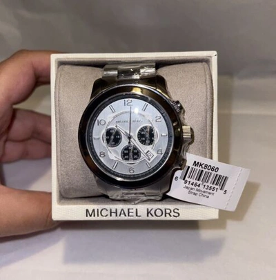 Pre-owned Michael Kors Runway Mk8060 Silver Dial Men's Watch Brand With Tags