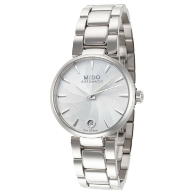 Pre-owned Mido Barconelli Donna Automatic Silver Dial 33 Mm Women's Watch M0222071103110