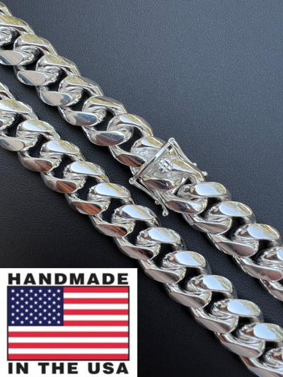 Pre-owned Harlembling Big 16mm Real 925 Sterling Silver Miami Cuban Kilo Chain Or Bracelet Box Clasp