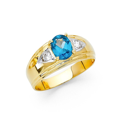 Pre-owned Td Collections Gold - 14k Yellow Gold Cubic Zirconia Men's Ring