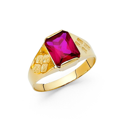 Pre-owned Td Collections Gold - 14k Yellow Gold Cubic Zirconia Men's Ring
