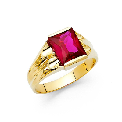 Pre-owned Td Collections Gold - 14k Yellow Gold Cubic Zirconia Men's Ring