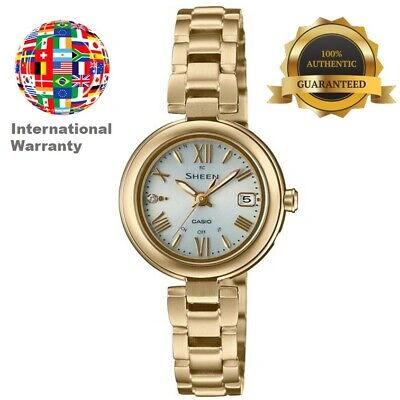 Pre-owned Casio International Warranty Shw-7100tg-7ajf Sheen Radio Solar Women's Watch