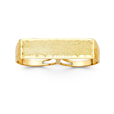Pre-owned Td Collections Gold - 14k Yellow Gold Two Finger Men's Ring