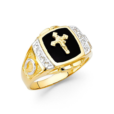 Pre-owned Td Collections Gold - 14k Yellow Gold Onyx Men's Ring