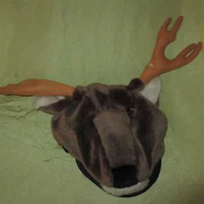 Pre-owned Hat As Is Deer  Halloween Costume Antlers Adult Plush Moose Reindeer Caribou Cap In Brown