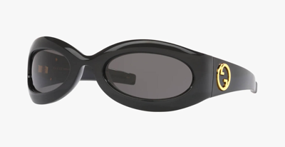 Pre-owned Gucci Gg1247s Black/gold Mirrored (003) Sunglasses