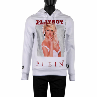 Pre-owned Philipp Plein X Playboy Victoria Silvstedt Crystals Sweatshirt Hoody White 08360