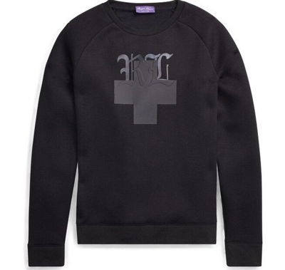 Pre-owned Ralph Lauren Purple Label $595  Mens Black Scuba Jersey Rl Sweatshirt Sweater