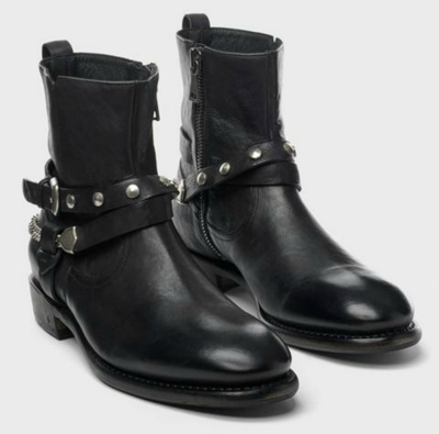 Pre-owned John Varvatos Boot Shoe ( Leather Made Italy / Sizes 10-11 ) Reg$1400 Sale$1199 In Black