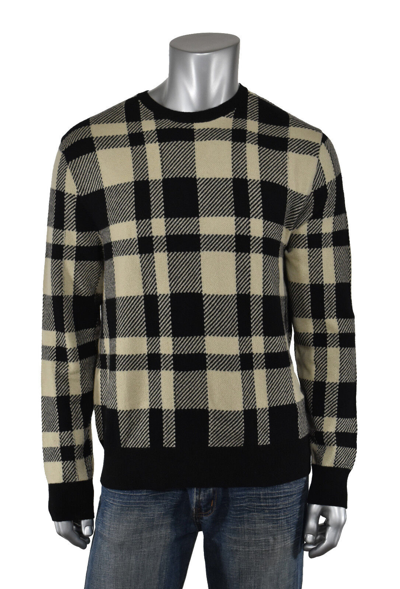 Pre-owned Ralph Lauren Purple Label Buffalo Check Cashmere Wool Sweater $1495 In Black