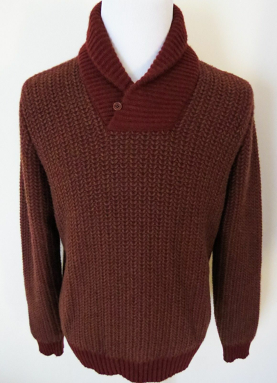 Pre-owned Loro Piana $1960  Blue Treccia Mezzocollo 100% Baby Cashmere Sweater 56 Euro 2xl In Rust
