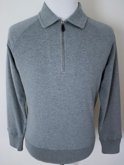 Pre-owned Tom Ford $1190  Gray 1/2 Zip Cashmere Cotton Sweatshirt Sweater 52 Euro Large