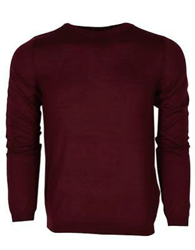 Pre-owned Gucci Men's $995 369065 Burgundy Red Cashmere Gg Logo Crewneck Sweater