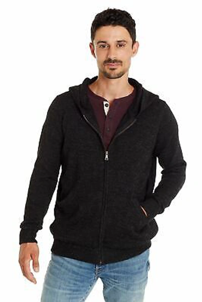 Pre-owned Invisible World Men's Hoodie 100% Alpaca Wool Sweater Zip Up W Pockets In Multicolor