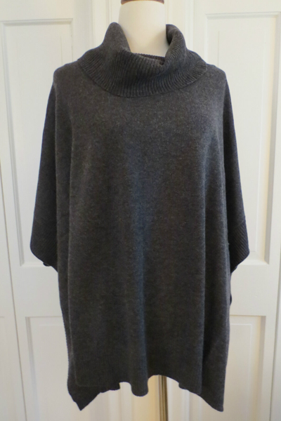 Pre-owned Magaschoni Dark Grey Cashmere Poncho – Medium/large - $498 In Gray