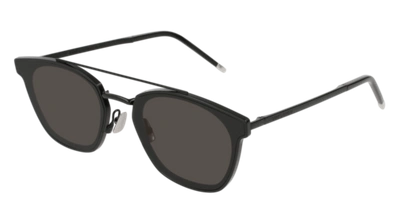 Pre-owned Saint Laurent Sunglasses Sl 28 Metal 001 Black Grey Unisex In Gray