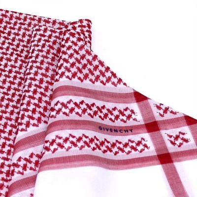 Pre-owned Ghutrah Givenchy Luxury Formal Shemagh Arabic Scarf For Men In Red & White