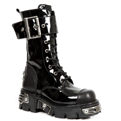 Pre-owned New Rock Newrock M.312 S6 Black - Rock Boots - Unisex