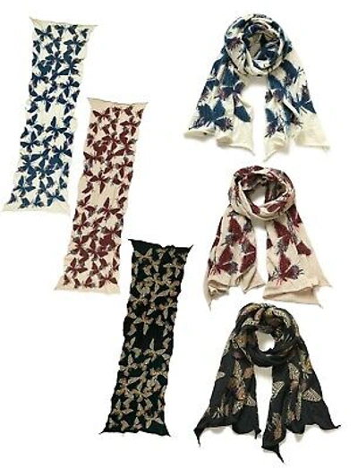 Pre-owned Kapital Capital Milling Wool Muffler " Butterfly " Scarf 3colors From Japan In Black