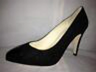 Pre-owned Chanel 13c Black Suede Leather Pointed Cap Toe Platform Pumps Heels Shoes $795