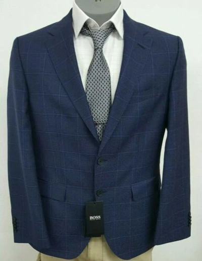 Pre-owned Hugo Boss Jewels 5 Navy Graph Men's Blazer Jacket $595 Choose Size In Blue