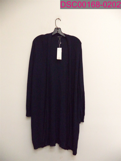 Pre-owned Eileen Fisher Tencel Stretch Midnight Blue Simple Cardigan Long Women's Large