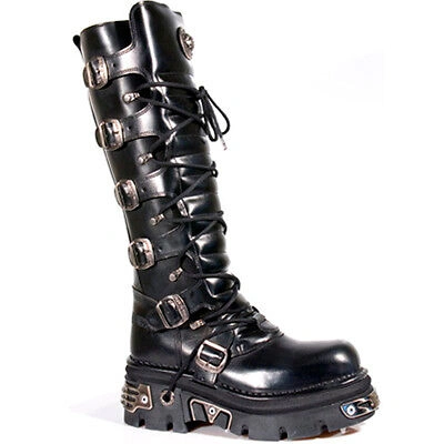 Pre-owned New Rock Rock Boots Unisex Style 272 S1 Black