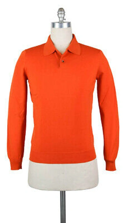Pre-owned Svevo Parma $650  Orange Wool Sweater - Polo - Medium/50 - (1330spe09x59)