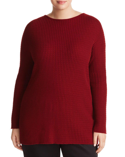 Pre-owned Marina Rinaldi Women's Arcadia Cashmere Sweater $1200 In Bordeaux
