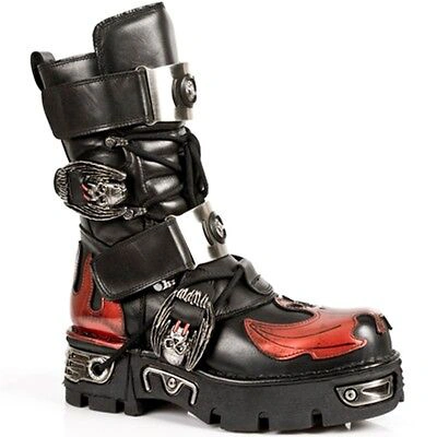 Pre-owned New Rock Newrock Rock Boots Style M.195 S1 Red Unisex Reactor
