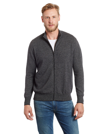 Pre-owned Invisible World Men's Cashmere Jacquard Cardigan Sweater By  Gray Or Olive