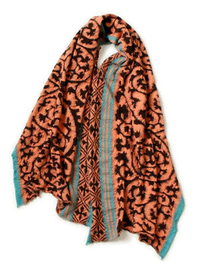 Pre-owned Kapital Capital Milling Wool Muffler " Arabesque Pattern " Scarf From Japan In Red