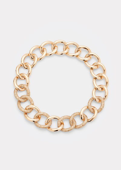 Pomellato Catene Demi Pave Necklace In 18k Rose Gold And Brown Diamonds