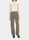 Amiri Khaki Cargo Pocket Trousers In Olive Gree