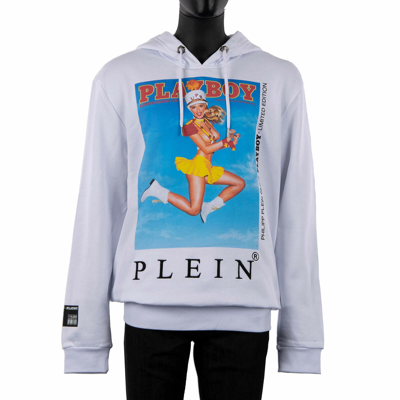 Pre-owned Philipp Plein Playboy Carly Lauren College Sweatshirt Hoody Hoodie White 08375