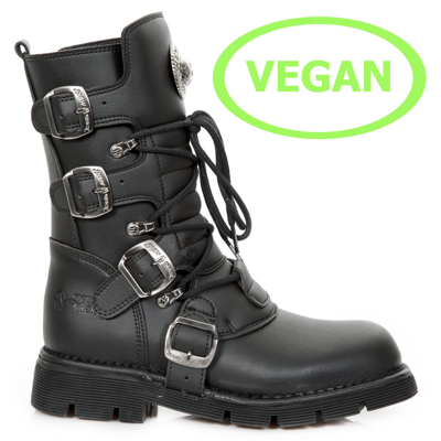 Pre-owned New Rock Rock M.1473 V1 Black - Boots, Vegan, Comfort-light, Unisex In Gray