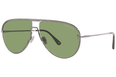 Pre-owned Tom Ford Theo Tf924 12n Sunglasses Men's Grey/green Lenses Pilot 60mm