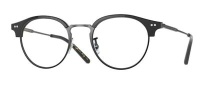 Pre-owned Oliver Peoples 0ov5469 Reiland 1005 Matte Black/black Round Unisex Eyeglasses In Clear
