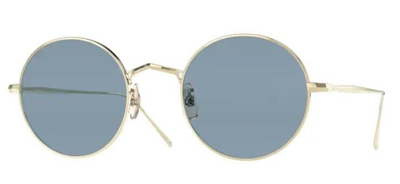 Pre-owned Oliver Peoples 0ov1293st G. Ponti-3 503556 Soft Gold Titanium Unisex Sunglasses In Cobalto