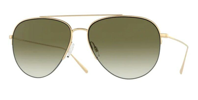 Pre-owned Oliver Peoples 0ov1303st Cleamons 52928e Gold Gradient Unisex Sunglasses In Green
