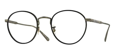 Pre-owned Oliver Peoples 0ov 1302 M Artemio-r 5297 Gold/362 Dark Tortoise Metal Eyeglasses In Blue/block