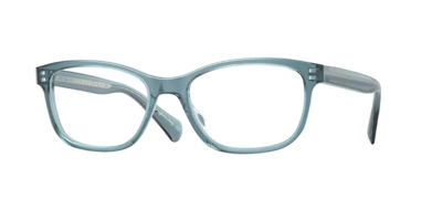Pre-owned Oliver Peoples 0ov5194 Follies 1617 Washed Teal Green Eyeglasses In Clear