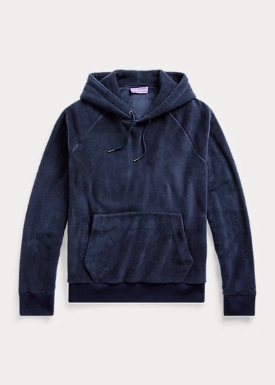 Pre-owned Ralph Lauren Purple Label $795  Navy Cashmere Fleece Hoodie Sweatshirt Sweater In Blue