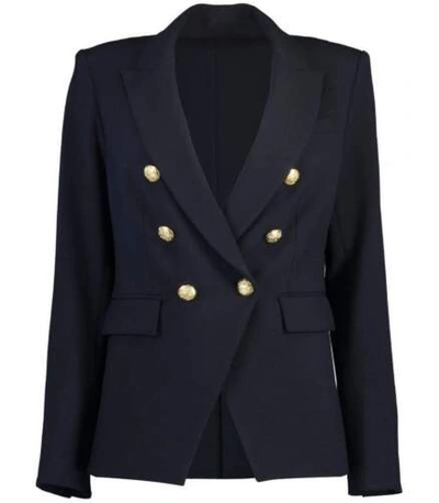 Pre-owned Veronica Beard Women Navy Blue Dickey Classic Double Breasted Jacket Blazer