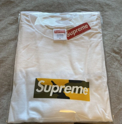 Pre-owned Supreme Fw17  Brooklyn Box Logo Tee Shirt - Size Large Limited Release In White