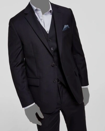 Pre-owned Lauren Ralph Lauren $640 Ralph Lauren Men's Black Ultraflex Classic-fit Wool 2-piece Suit Size 46r